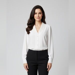 Traditions Vintage Beautiful Elegant Button Up Blouse Sz 14